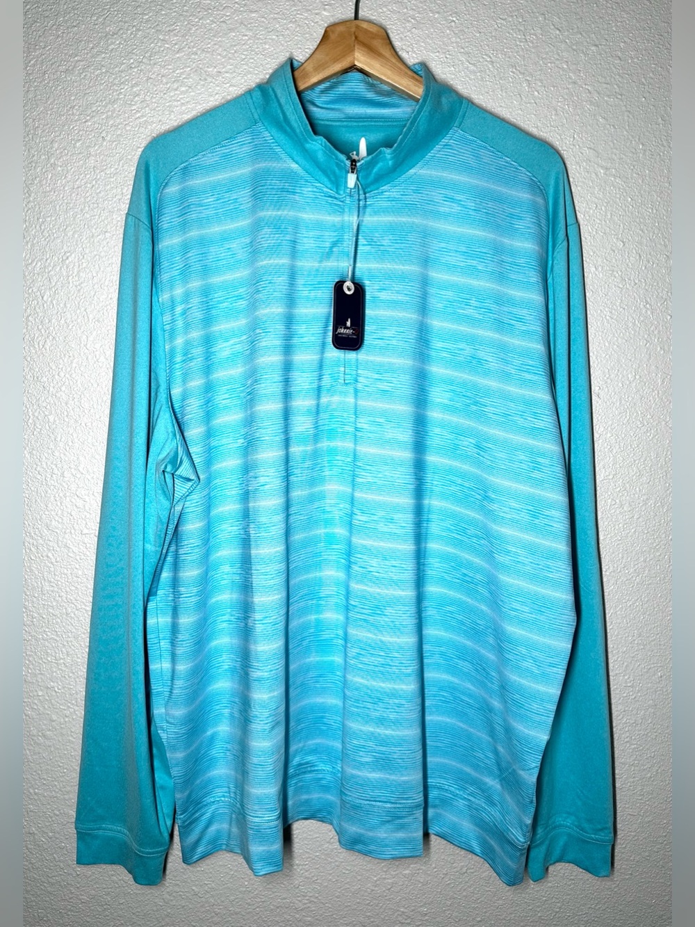 NWT Johnnie-O Performance Men’s 1/4 Zip Pullover Long Sleeve Lightweight Blue-XL